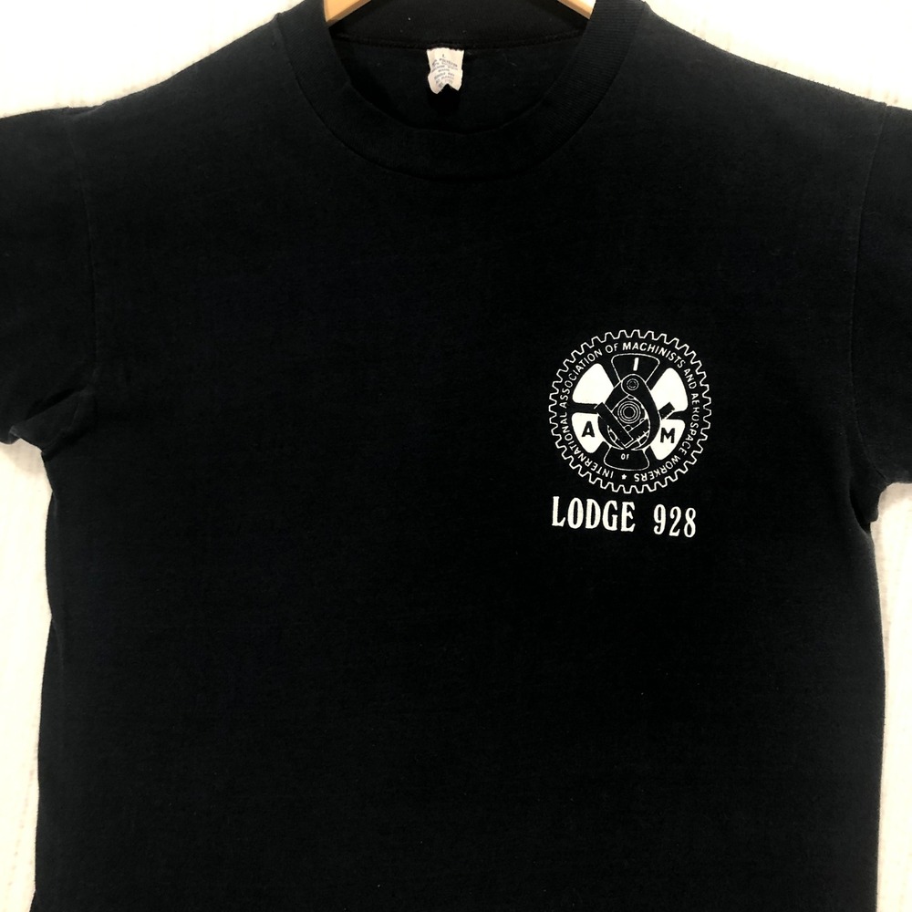 Vintage Union Made T-Shirt IAM Lodge 928 Machinist‎ Aerospace Workers L